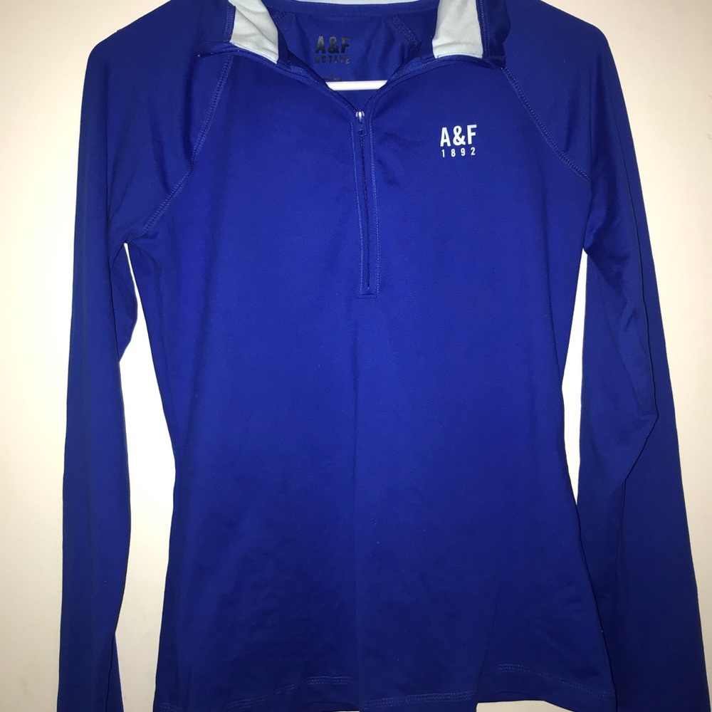 Royal blue fit quarter zipper light sweater